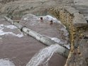 Kids swimming in leak pool